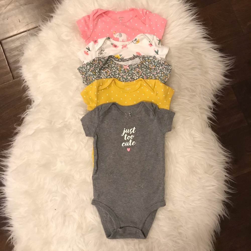 Carter’s 6M floral & polka dot onsies